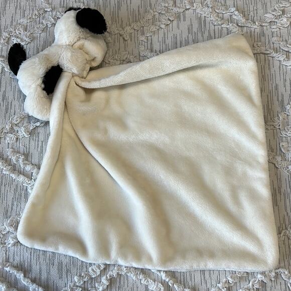 Jellycat Black White Puppy Dog Lovey Security Blanket Plush Stuffed - Picture 2 of 7